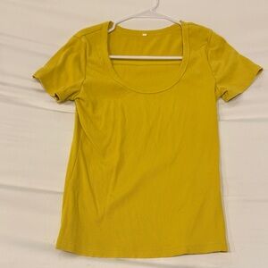 Yellow Women's Scoop Neck Top